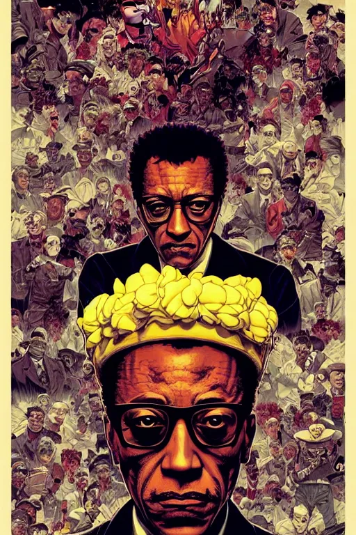 Prompt: poster of gustavo fring, by yoichi hatakenaka, masamune shirow, josan gonzales and dan mumford, ayami kojima, takato yamamoto, barclay shaw, karol bak, yukito kishiro