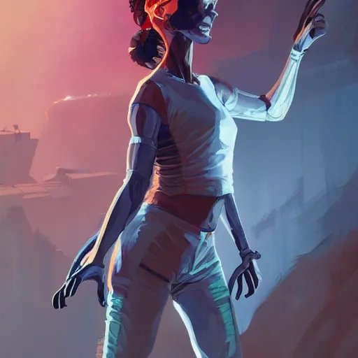 Image similar to ripley from alien, game design fanart by concept artist gervasio canda, behance hd by jesper ejsing, by rhads, makoto shinkai and lois van baarle, ilya kuvshinov