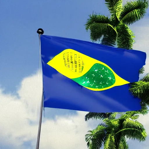 Prompt: brazilian flag realistic