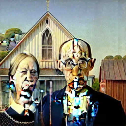 Prompt: the 'american gothic' painting
