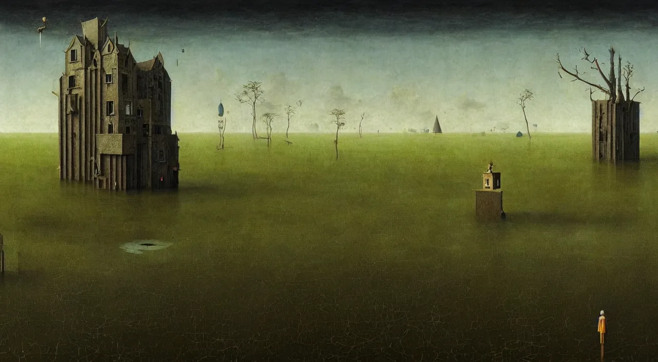 Image similar to single flooded simple!! fungus tower clear empty sky, very coherent and colorful high contrast ultradetailed photorealistic masterpiece by franz sedlacek dean ellis simon stalenhag rene magritte hieronymus bosch gediminas pranckevicius, dark shadows, sunny day, hard lighting