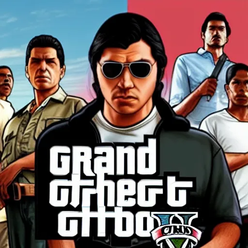 Prompt: young amado carrillo fuentes, grand theft auto v loading screen