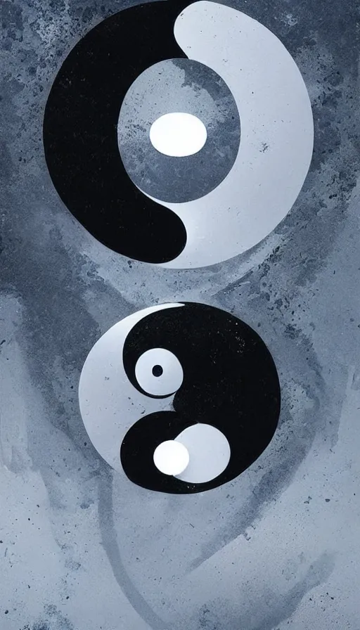 Image similar to Abstract representation of ying Yang concept, by Greg Rutkowski