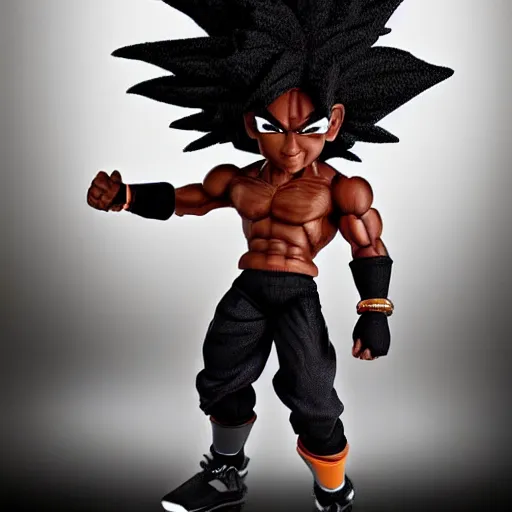 Image similar to black goku, highly detailed, ultra highly detailed