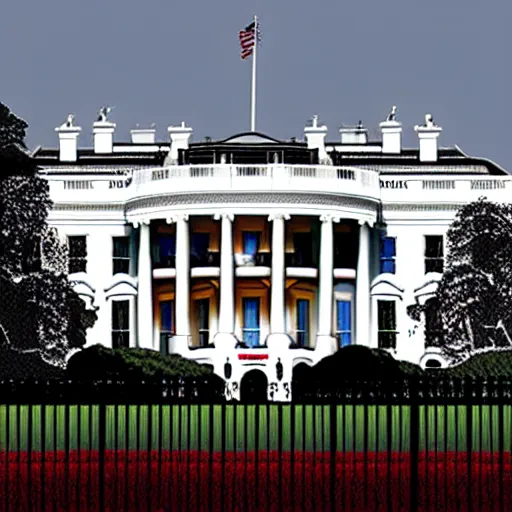 Image similar to the white house on fire