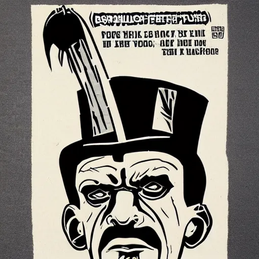 Image similar to individual boris karloff silk screen butcher billy style