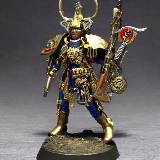 Image similar to God Emperor BongBong Marcos, Warhammer 4K armor,