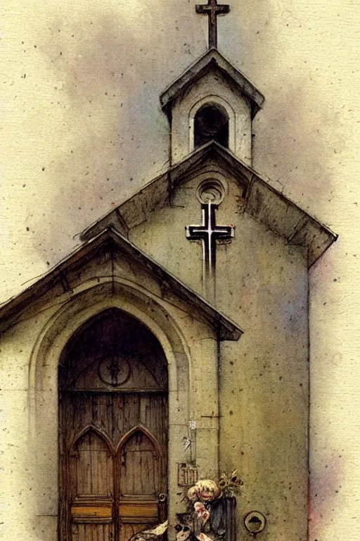 Prompt: (((((1950s church . muted colors.))))) by Jean-Baptiste Monge !!!!!!!!!!!!!!!!!!!!!!!!!!!