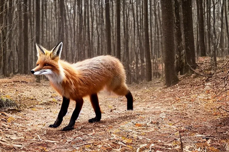 Image similar to an oversized fox, saddled and harnessed, walking through a forest, glowing with silver light, today's featured wildlife photo, 1 6 k