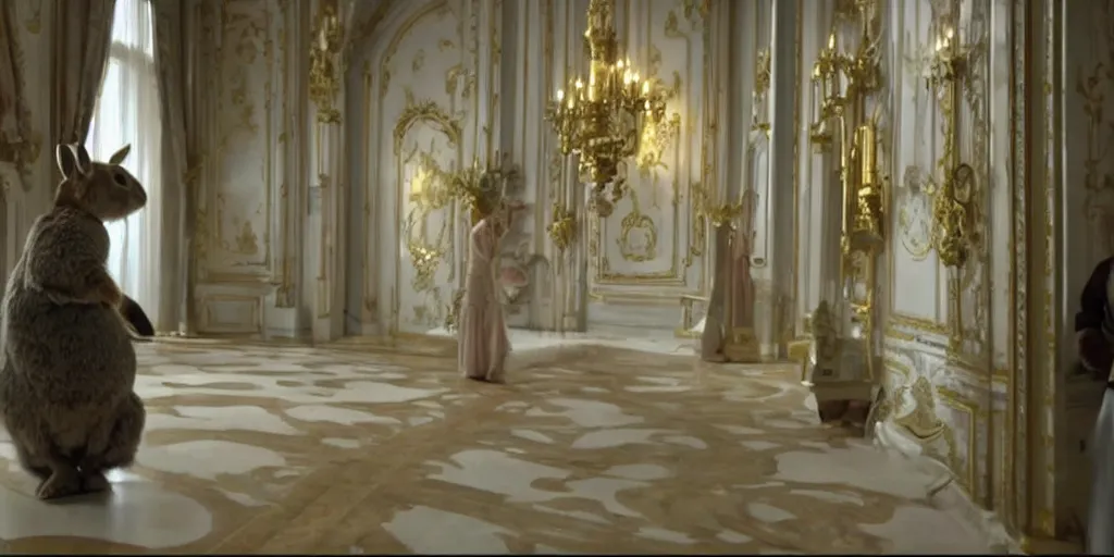 Image similar to a rabbit in the movie russian ark, screenshot