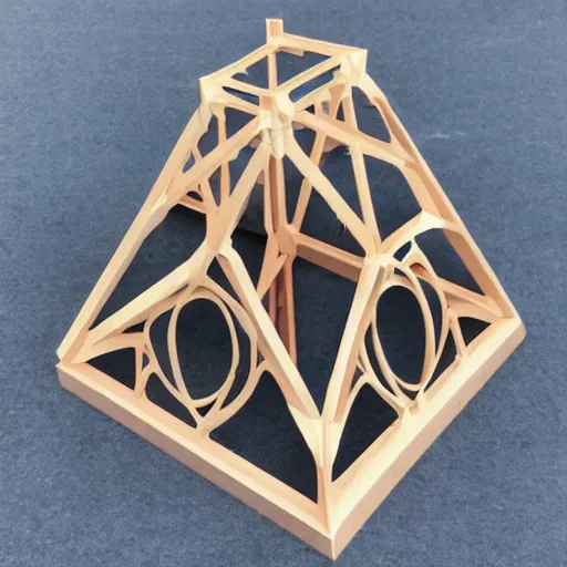 Image similar to lasercut design pattern of a trebuchet