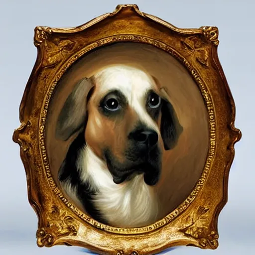 Image similar to an oil painting of dog general in the style of Rubens