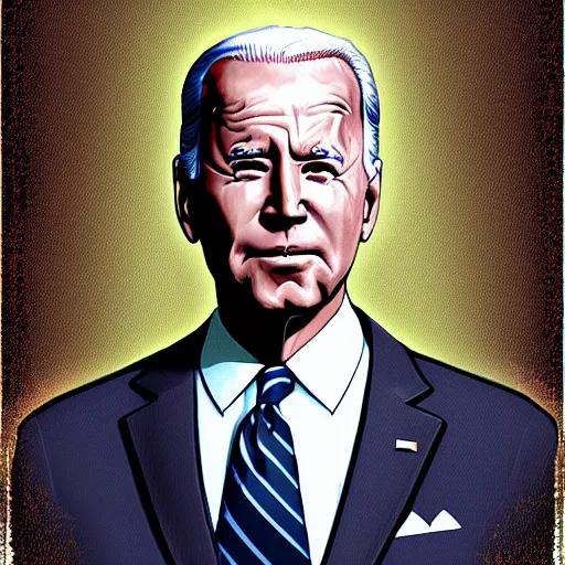 Image similar to Joe Biden in Disco Elysium, character portrait, elegant, digital art