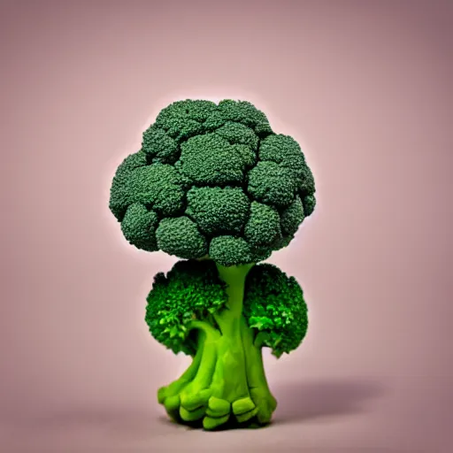 Image similar to a claymation broccoli complaining about the weather