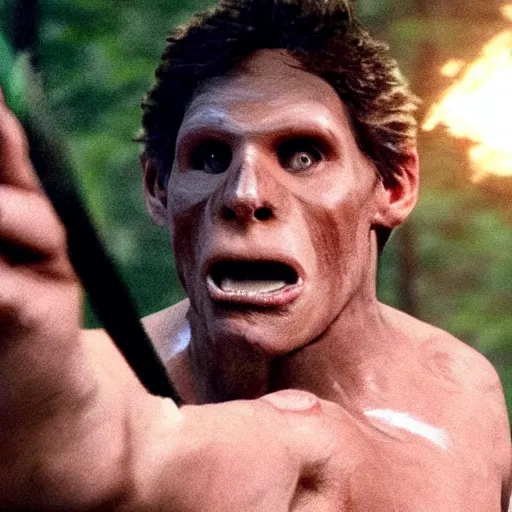Prompt: Live Action Still of Jerma in Friday the 13th, real life, hyperrealistic, ultra realistic, realistic, highly detailed, epic, HD quality, 8k resolution, body and headshot, film still