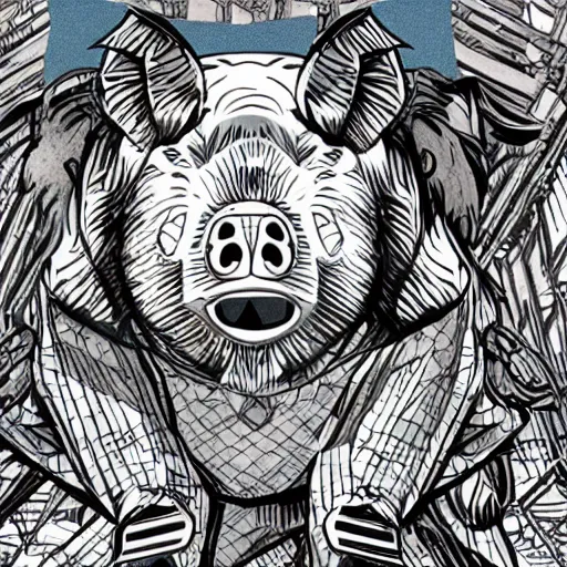 Prompt: manga pig