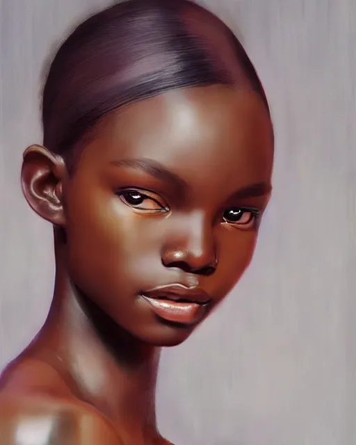 Prompt: portrait of Alek Wek as Anime girl cute-fine-face, full body! pretty face, realistic shaded Perfect face, fine details. Anime. realistic shaded lighting by Ilya Kuvshinov Giuseppe Dangelico Pino and Michael Garmash and Rob Rey