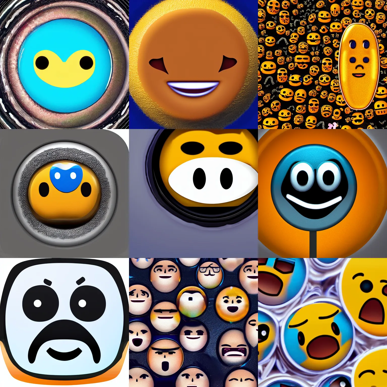 Prompt: emoji under a microscope, highly detailed