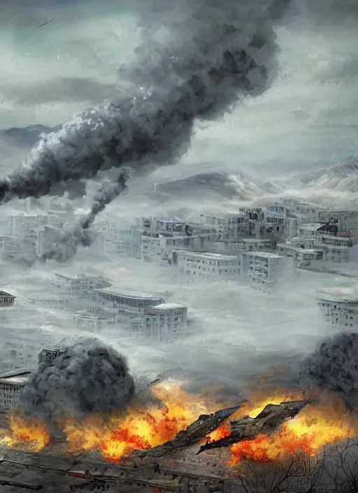 Prompt: apocalypse in north korea in realistic style