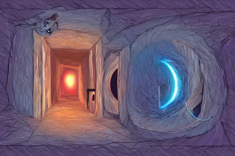 Prompt: a portal to the cat dimension, digital art