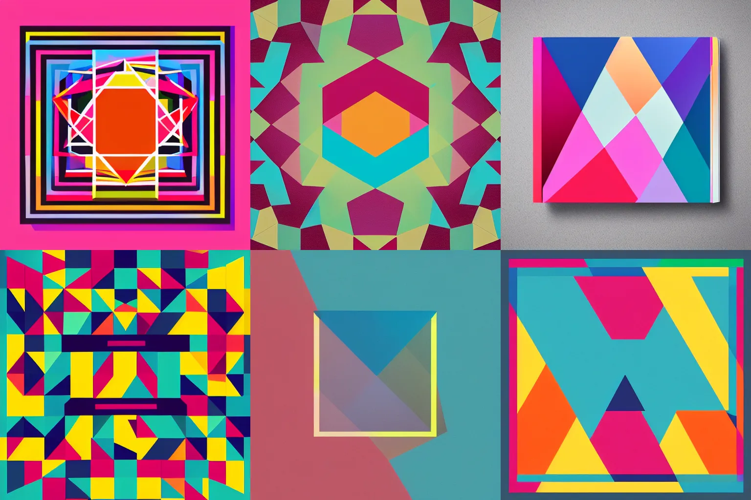 Prompt: colorful geometric album cover, minimalist