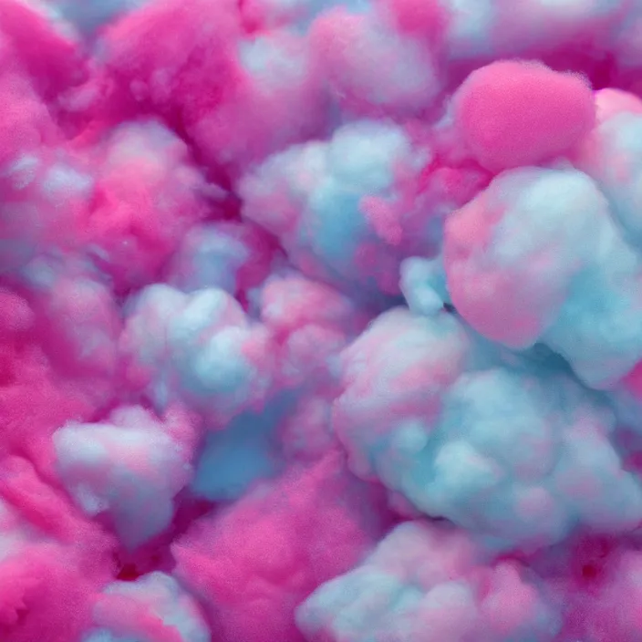 Image similar to A photorealistic image of a cotton candy fruit, cloudy substance, Trending on arstation, 8k quality