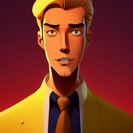 Image similar to face icon stylized minimalist the new adventures of johnny quest, loftis, cory behance hd by jesper ejsing, by rhads, makoto shinkai and lois van baarle, ilya kuvshinov, rossdraws global illumination