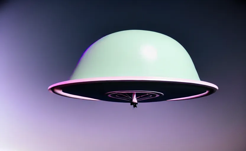 Image similar to a pastel color secret ufo hangar s - 4 bob lazar flying saucer, extremely intricate and detailed 8 k cinematic lighting, hyper realism