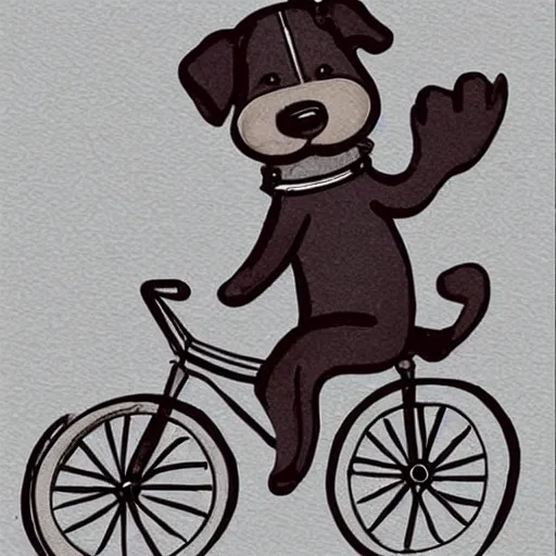 Image similar to cute illustration of dog riding a bike in paris