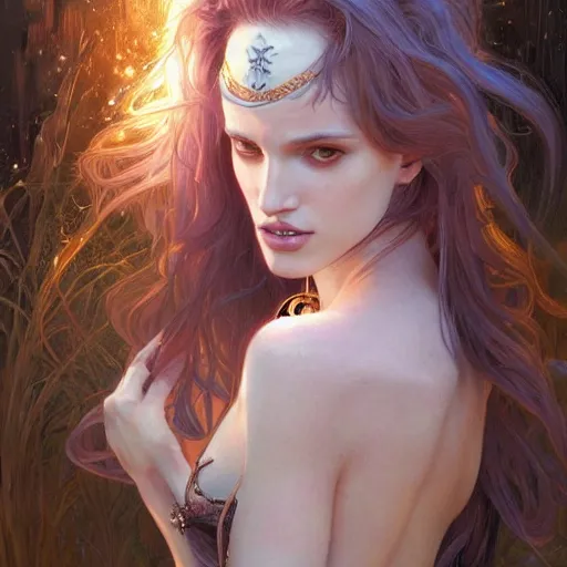 Image similar to ultra realistic illustration, bella thorne as witch, intricate, elegant, highly detailed, digital painting, artstation, concept art, smooth, sharp focus, illustration, art by artgerm and greg rutkowski and alphonse mucha
