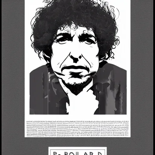 Image similar to contemporary graphic design portrait of bob dylan by paul rand