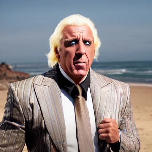 Prompt: ric flair, movie still, from the new weekend at bernie's movie, 8 k, realistic