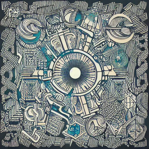 Image similar to “geometrically incomprehensible surreal order of Antarctica, extremely high detail, photorealistic, intricate line drawings, painted cubes, dotart, album art in the style of James Jean”