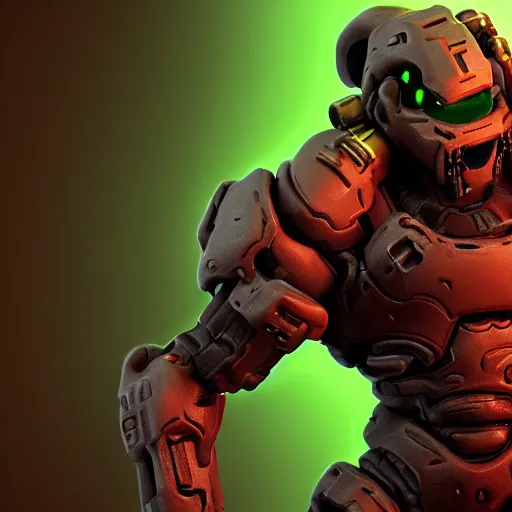 Image similar to doom guy in fornite, intricate, smooth detailed, marine armor, fornite theme