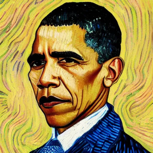 Image similar to a perfect fusion of Barack Obama and Joe Biden, style of Vincent Van Gogh, presidential fusion, mix of Biden and Obama, presidential cross, portrait, oil painting by Van Gogh, 4k photograph of painting