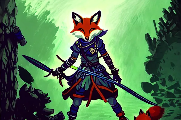 Prompt: A cute fox-girl thief protagonist with leather-strap-armor and ninja weapons is exploring the grimdarkest dungeon depths. trending on Pixiv. trending on ArtStation. A vibrant digital oil painting. A highly detailed fantasy character illustration by Wayne Reynolds and Charles Monet and Gustave Dore and Carl Critchlow and Bram Sels | A concept of Melancholic Euphoric heartshine in the crush of oblivion.