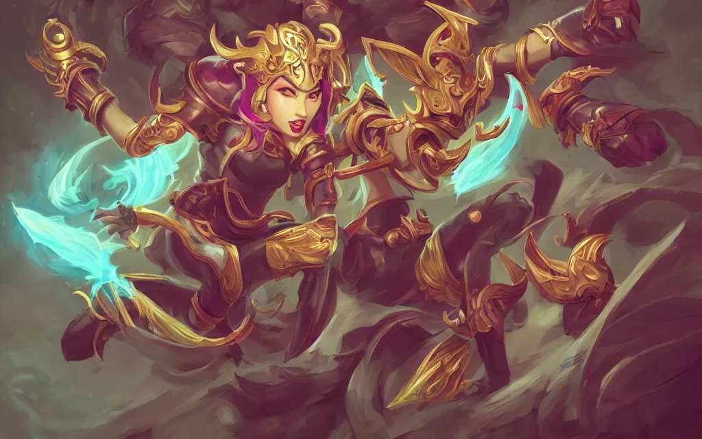 Prompt: league of legends character with burmese aesthetic, league of legends concept art trending on artstatoin, illustration by alex flores