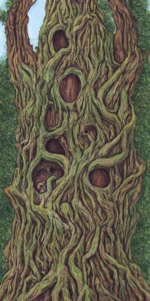 Image similar to a detailed portrait of a tree castle