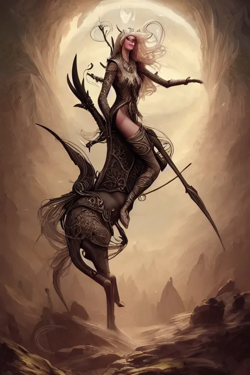 Prompt: a full body portrait of elven witch sorceress on armored unicorn, elven art nouveau decor, fantasy, sharp focus, intricate, elegant, digital painting, artstation, matte, highly detailed, concept art, illustration, ambient lighting, art by peter mohrbacher, johannes voss, artgerm