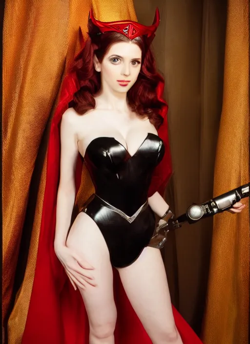 Prompt: Amouranth as an evil sexy princess wearing luxurious suit by Vincent Di Fate, rule of thirds, seductive look, beautiful, in intergalactic hq