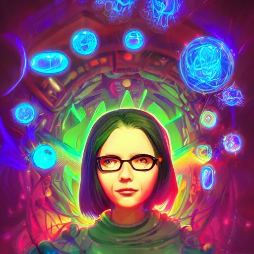 Image similar to skill magic geek inside matrix deepdream radiating a glowing aura stuff loot legends stylized digital illustration video game icon artstation lois van baarle, ilya kuvshinov, rossdraws,