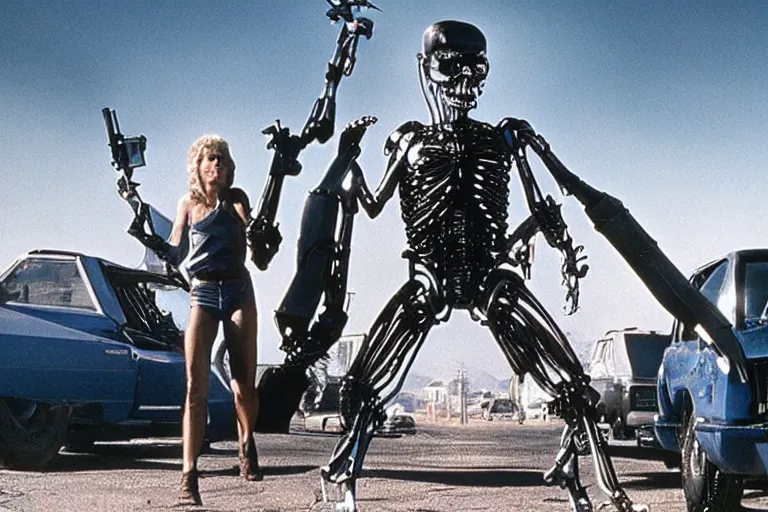 Prompt: still frame from the movie terminator : equinox released in 2 0 2 7