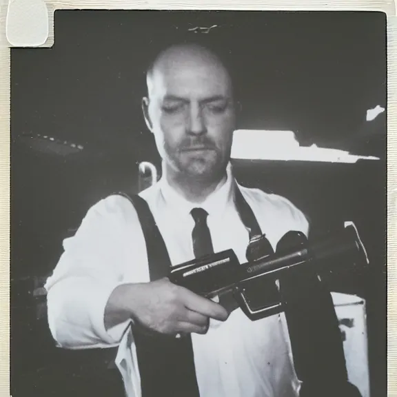 Image similar to meat gun, polaroid photo