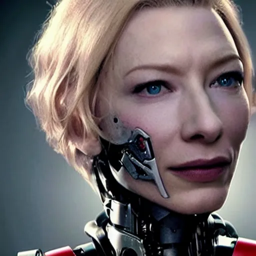 Image similar to mechanical war cyborg cate blanchett