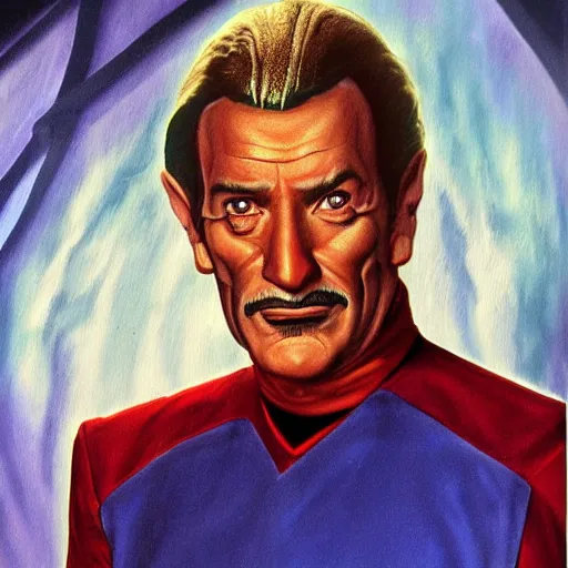 Prompt: captain sicko from star trek : deep space nine. realistic concept art painting,