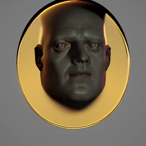 Image similar to the head of napoleon with the eyes staring at the camera, 3 d octane render.