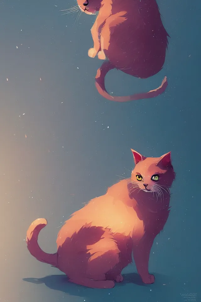 Image similar to cute cat, by victo ngai and andreas rocha and greg rutkowski, trending on artstation, unreal engine, 8 k hd wallpaperjpeg artifact, blur, artfact