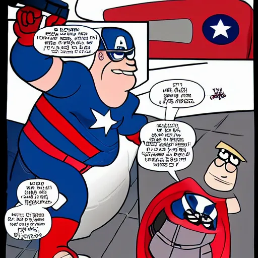 Image similar to peter griffin as captain america - H 768