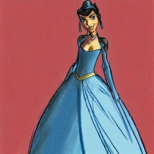 Image similar to milt kahl sketch of victoria justice as princess padme from star wars episode 3