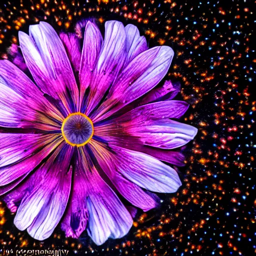 Prompt: Liminal space in outer space, flower macro photography-n 4